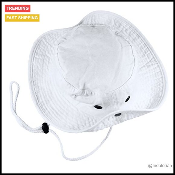 Cotton Adjustable Bucket Safari Boonie Sun Hat Stone Washed Y2K Retro Chic - Picture 2 of 6